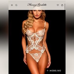 Honey Birdette Lingerie Set. Joules Ivory bustier & Panties